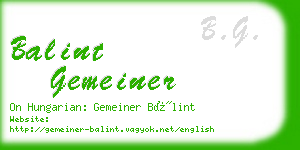 balint gemeiner business card